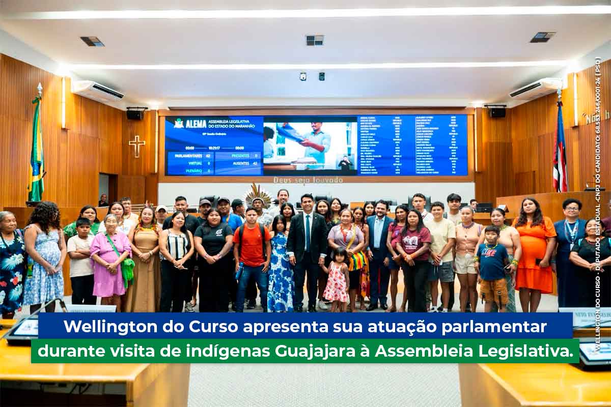 Wellington do Curso apresenta atuação parlamentar a indígenas Guajajara durante visita à Assembleia — Wellington do Curso